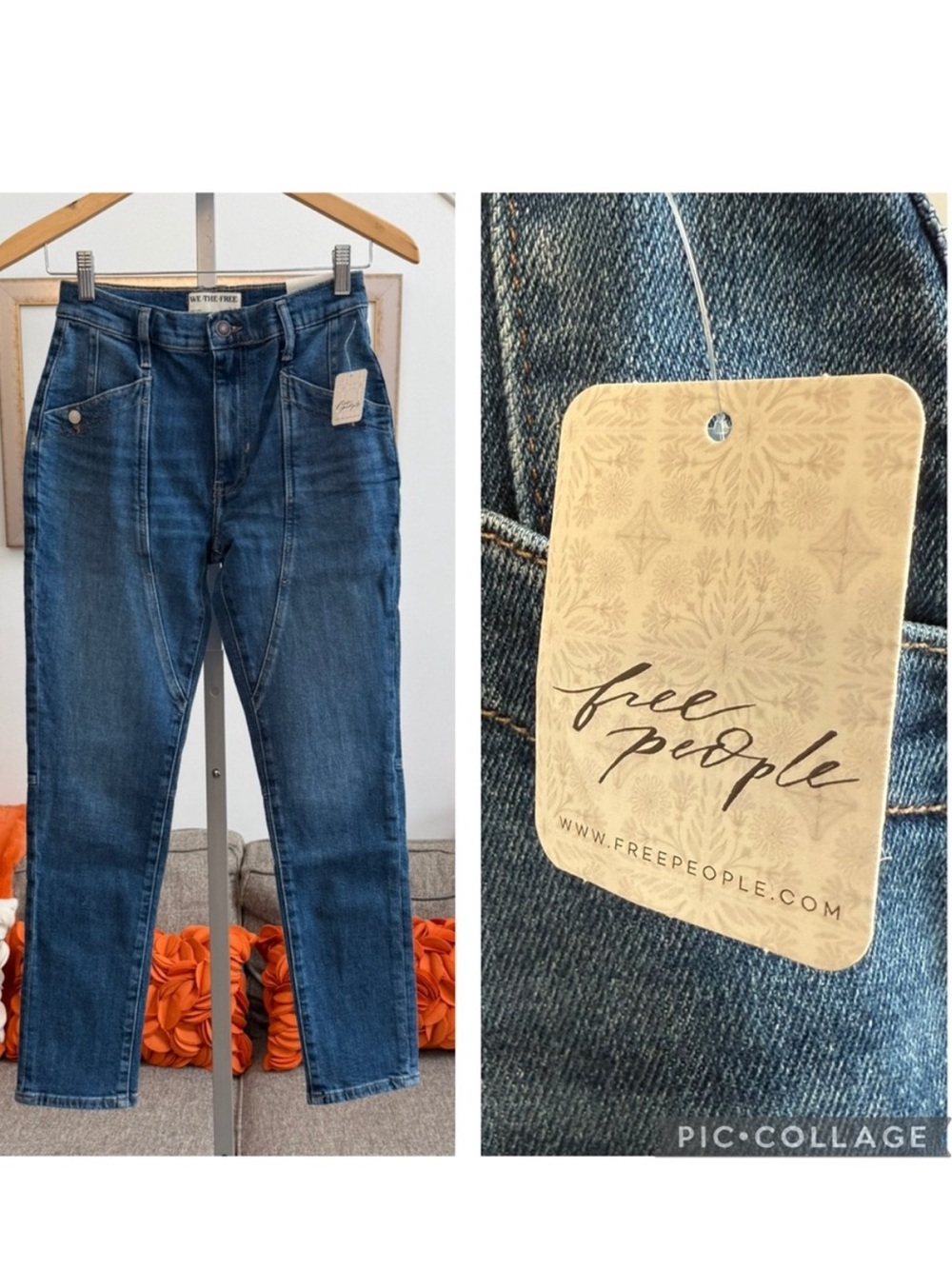 ❣️🆕FREE PEOPLE Beacon Mid Rise Slim Cropped
Jeans❣️